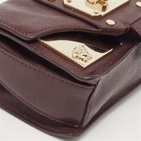 Versace Burgundy Leather Stardvst Crossbody Bag 